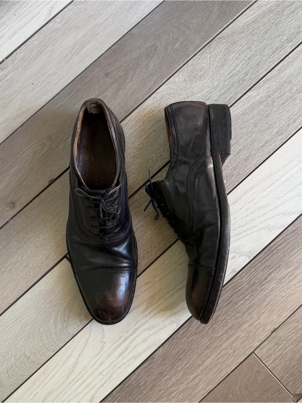 Officine Creative dark brown leather oxford shoes